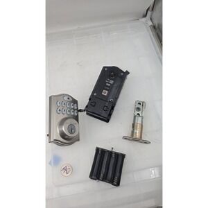 KWIKSET Push Button Electronic Deadbolt: 2 in Door Thick - Max